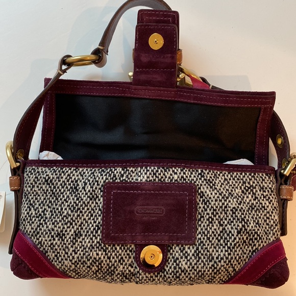 Coach Vintage Tweed Velvet and Leather Clutch - Picture 6 of 11